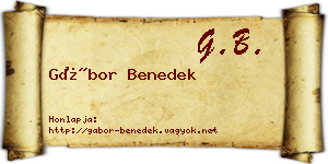 Gábor Benedek névjegykártya