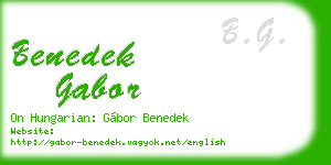 benedek gabor business card
