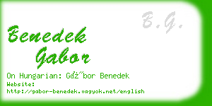 benedek gabor business card